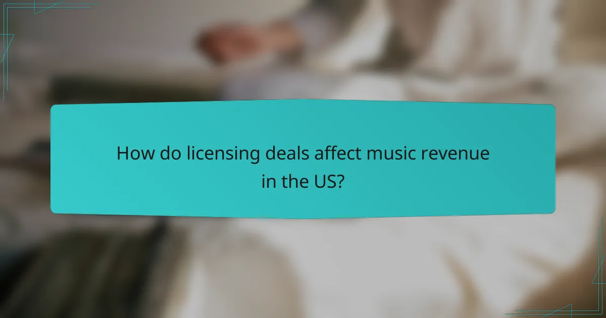 How do licensing deals affect music revenue in the US?