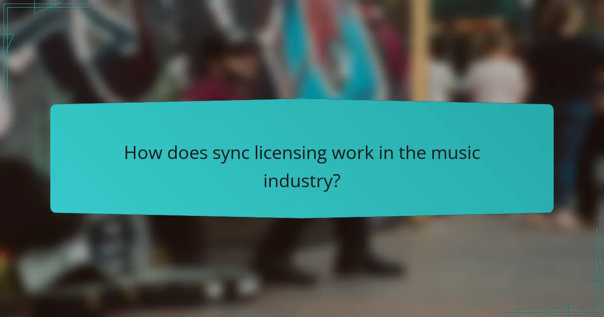 How does sync licensing work in the music industry?